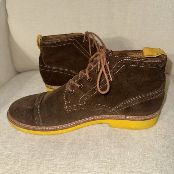 Donald J Pliner Grant ZB Suede Lace Up Ankle Boots in Brown 11B Leather Brazil main image 12